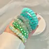Lindo y Fresco Goma para el Cabello de Cable de Teléfono para Niñas, Nueva Cuerda para el Cabello Versátil y Duradera de Verano con un Toque de Alta Gama, Accesorio para el Cabello sin Marcas