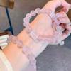 Pulseira de Quartzo Rosa Natural para Mulheres, Pulseira de Quartzo Rosa para Mulheres, Joia de Pedra da Lua de Contas Grandes de Nicho Presente