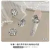 Accesorios para Uñas: Producto Terminado Apilado con Circonita Blanca Cuadrada Acabado Diamante, Bola de Diamante Hecha a Mano, Decoración Brillante Huevo de Paloma de Ángulo Recto Completamente Diamantada