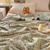 Manta Infantil de Gaze Dupla Camada 100% Algodão Classe A ins Algodão Puro Desenho Animado Bebê Criança Pequena Manta Fleece Ursinho Cobertor de Dormitório Cobertor para Ar Condicionado