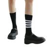 Meias de cano médio com listras em quatro cores, cinza, meias de primavera e outono, meias femininas de comprimento médio, longas, estilo japonês, famosas na internet, esportivas, jk, meias da moda ins