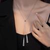 Colar Borboleta com Franja Puxável para Mulheres, Versátil, High-End, Design de Nicho, Corrente para Clavícula, Colar de Liga da Moda