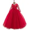 Vestido Infantil Más Vendido de Amazon con Mangas Largas, Adecuado para Edades 3-14, Vestido de Dama de Honor, Suministro Transfronterizo, Vestido de Princesa Europeo y Americano