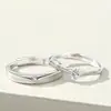 Anéis de Zircônia para Casal de Princesa e Príncipe com Design Aberto, Anéis de Casamento Simples de Luxo Leve para Homens e Mulheres, Presente de Alto Padrão