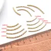 Tubo de Cobre Curvado Chapado en Oro de 18 Quilates con Superficie de Corte Floral, Patrón Estrellado y Tubo de Conexión Retorcido para Collares, Pulseras y Accesorios de Joyería con Cuentas DIY