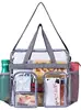 En Stock Amazon Modelo Nuevo Bolso Tote Transparente Portátil con Múltiples Bolsillos y Dos Bolsillos Frontales