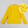 Novo Top de Renda Espesso com Forro de Fleece para Meninas Outono/Inverno 2026, Camiseta Básica Versátil Estilo Coreano com Gola Alta Meia para Crianças de Meia-Idade a Mais Velhas