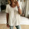 2026 Nuevo Producto Transfronterizo Amazon Sitio Independiente Temu Camisa Vintage de Manga Corta con Cuello Redondo Estampado Digital 3D con Pliegue de Burbuja
