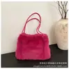 Bolsa Tote de Pelo Sintético Faux Mink, Bolsa de Ombro, Moda Outono/Inverno, Nova Bolsa de Pelúcia de Ombro Único, Tamanho Personalizável