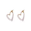 Pendientes Geométricos de Amor con Goteo de Aceite de Aguja de Plata Corea del Sur Pendientes Sencillos de Flores Pendientes de Moda Elegantes Pendientes de Alta Gama para Mujeres