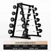 Rack de Armazenamento Integrado para Barras Fixas com Combinação de Barras Revestidas de Borracha Barra Reta Barra Curva Conjunto Completo de Equipamentos de Fitness