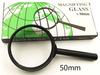 Lupa de mano portátil con lentes de plástico de varias especificaciones, ideal para estudiantes y personas mayores.