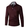 Suéter de punto de invierno transfronterizo nuevo para hombre con media cremallera, moderno y a la moda, forrado de felpa y engrosado para uso casual