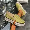 Zapatos casuales tipo mocasín de plataforma para estudiantes estilo coreano con pedrería, mocasines transpirables de suela gruesa para mujer, adecuados para todas las estaciones