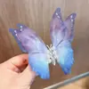 Pasador de Mariposa en Movimiento de Color Degradado Pinza de Pato para Niños Pasador de Mariposa de Tela Simulada Tridimensional de Perla Accesorios para el Cabello Antiguos