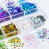 Paquete de 12 Purpurina para Uñas Estrella de Cinco Puntas Láser 3 mm Lentejuelas de Estrella para Uñas Accesorios de Resina para Bricolaje Navidad Bricolaje