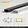 Perfil de Aluminio para Luz Lineal LED Luz Lineal Empotrada Canal de Luz de Aleación de Aluminio Tira de Luz Dura Canal de Aluminio Fuente de Luz Lateral
