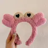 Faixa de Cabelo de Pelúcia com Rosto de Coelho Desenho Animado Acessórios de Cabelo Outono e Inverno Versátil Antiderrapante Touca Super Fofa Novo Laço