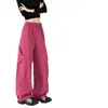 Calça casual softshell à prova de três elementos para homens e mulheres, estilo dopamina de outono, calça de trabalho de perna reta solta multicolorida para atividades ao ar livre para mulheres