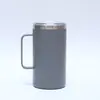 Taza aislada de acero inoxidable 304, taza de agua para oficina, taza de café portátil a prueba de fugas con asa, taza de color sólido de doble capa, hervidor
