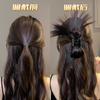Galinheiro cabeça clipe peruca bola cabeça galinha pena peteca clipe cocar cabelo clipe feminino rabo de cavalo alto cabeça meio cabelo