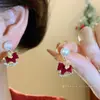 Aretes de Aguja Plateada con Diamantes y Perlas del Zodiaco, Aretes Versátiles Simples y Elegantes para Otoño e Invierno, Lujo Ligero y Sensación de Alta Gama