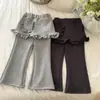 Calça Flare com Renda Estilo Coreano para Meninas, Nova Tendência Primavera e Outono 2026, Moda Casual Fashion para Crianças