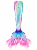 Traje de Baño de Sirena para Niña Seleccionado Cuidadosamente Conjunto de Tres Piezas Traje de Baño con Cola de Sirena Secado Rápido Alta Elasticidad Superventas Transfronterizo
