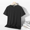 Camiseta de Seda de Gelo de Manga Curta, Roupas Masculinas Frescas e Sedosas de Verão, Camiseta Masculina Solta Fina de Manga Meia-Manga Estilo Coreano, Fábrica de Origem