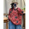 Suéter Casual de Cuello Alto Medio para Mujer, Colección Otoño 2026, Estampado Floral, Suéter de Punto Holgado tipo Pulóver, Suéter de Estilo Relajado