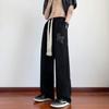 'Calça masculina americana com drapeado verão oversized solta reta perna larga calça de marca de moda casual longa'