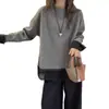 Blusas de Manga Longa com Renda e Veludo Dupla Face Tamanho Plus para Mulheres Outono e Inverno 2025 Novas com Caimento Solto Emagrecedor Camisetas de Base para Mulheres