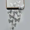 Decoración de mariposa de papel con simulación tridimensional 3D, accesorios de joyería de mariposa hueca tridimensional con textura metálica, pegatinas de pared para el hogar al por mayor