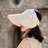 Sombrero de ala ancha para mujer, nuevo estilo 2025, para playa, verano, antiultravioleta, con copa semivacía.