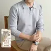 Suéter polo antibacterial de mezcla de lana, engrosado 450g para hombre, 10A, colección otoño/invierno 2026, suéter de lana de punto jacquard