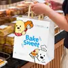Bolsa de Embalaje para Pastelería Bolsa de Papel para Llevar Postres Bolsa de Papel Kraft Bolso de Mano Logo Impreso Comercial