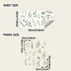 Adesivos simples, coloridos e de estilo fresco com plantas verdes, folhas, flores e pássaros, projetados para decorar armários, espelhos e outros móveis da casa.. Auto-adesivo