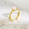 Joia Exquisita de Moda Japonesa e Coreana Personalidade Luxo Leve Galvanizada a Ouro Real Pedra Colorida Artificial Anel Aberto de Cristal