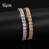 Estilo INS europeo y americano escalera cuadrado circón hip hop Pulsera Marca de moda para hombre joyería hiphop suministro transfronterizo