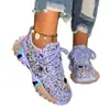 Zapatos de Durian de Estilo Europeo de Caña Baja con Pedrería para Mujer, Zapatos Planos Nuevos con Pedrería, Zapatos Tipo "Dad Shoes" para Mujer, Versátiles para Deportes y Uso Casual