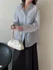 Camisa de Manga Larga con Textura de Cuadros para Mujer, Nuevo Estilo Primavera y Otoño, Camisa de Diseño Casual Holgada y Relajada, Camisa de Protección Solar para Mujer