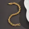 Nuevo Pulsera de Oro Arena Estilo Coreano Vietnamita para Mujer Galvanoplastia al Vacío Chapado en Oro Retro Forma de Corazón Geométrico Joyería que No se Desvanece