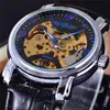 Modelo Ganador de Ebay Moda Casual Hueco Mecánico Semiautomático Reloj al por Mayor Caja Plateada Esfera Blanca Movimiento Plateado