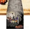 Toalha de mesa de Halloween transfronteiriça nova com esqueleto, abóbora e morcego, decoração de casa, toalha de mesa, toalha de mesa de centro