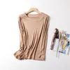 [Procesamiento Personalizado] Camisa Base de Seda de Morera, Amigable con la Piel, Transpirable, Top de Seda Cómodo, Cuello Redondo, Manga Larga, Camiseta Fina para Mujer