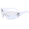 Gafas de sol para chicas populares Y2K del Milenio Europeo y Americano Gafas de aviador integradas Gafas de estrella de cinco puntas Transfronterizas