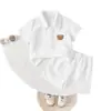 Conjunto Transpirable de Camisa con Solapa Delgada + Shorts para Bebé, Elegante Conjunto de Dos Piezas para Bebés y Niños Pequeños, Certificado de Seguridad Clase A