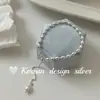 Pulsera de Perlas Ajustable de Plata Esterlina S925 con Diseño de Dongdaemun de Corea del Sur, Empalmada con Grano de Arroz, Apilada para Mujeres Mayores