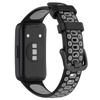 Qingfeng es adecuado para Huawei Bracelet 10 Correa de goma Huawei Band8/9 Reemplazo Pulsera transpirable de dos colores con agujeros