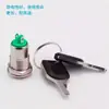 Interruptor de llave unipolar, bipolar, perilla metálica, 12 mm, normalmente abierto, 2 polos, 2 posiciones, para cerraduras de teléfono, cerraduras electrónicas y cerraduras eléctricas